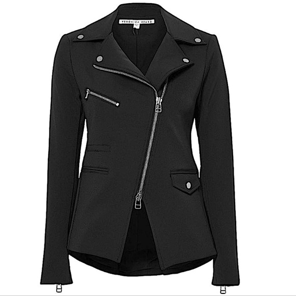 COPY - Veronica Beard Black with Tag Scuba Hadley Zip-front Jacket